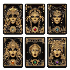 6+ * Emotes de Tarot mítico - Íconos - Listos para usar - Emotes dorados, Emotes de cristal, Emotes de gemas, Emotes secundarios, Emotes de Twitch, Emotes de mitología