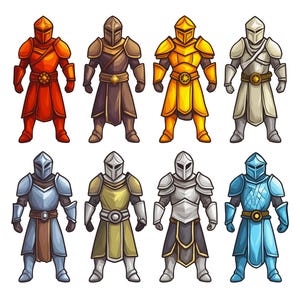 8+ * Knight Emotes - Icons - Ready To Use - Armor Emotes, Medieval Emotes, Colorful Emotes, Metal Emotes, Twitch Emotes, Sub Badges, Bits