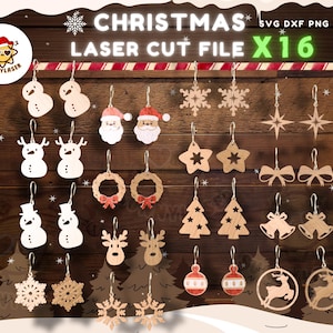 Lot de Noël boucles d'oreilles découpées au laser, boucles d'oreilles svg, fichiers découpés au laser, laser SVG, fichiers de la machine de découpe, boucle d'oreille pour Noël, Digital011