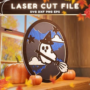 Bundle Halloween SVG 4 Layers Sign SVG Bundle Cut Files , Boo Ghost , Laser Cut File , Cutting Machine Files , Halloween Decor 003