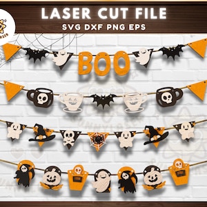 Bundle Halloween SVG , Halloween  Bundle, Laser Cut Files , SVG Laser , Laser , Cutting Machine Files , Halloween Decor ,Digital Download 10