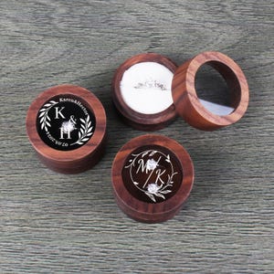 Custom Engraved Wooden Round Ring Box With Clear Lid Single & Double ...