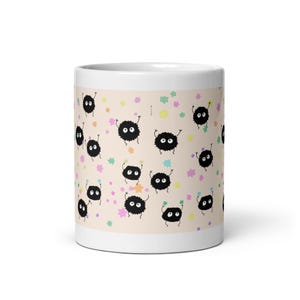 Soots Playing with Colourful Stars Spirited Away Studio Ghibli Ceramic White Mug | Digital Art Print | Dishwasher Safe Home Decor Mug Gift