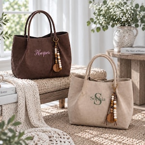 Personalized Tote Bag, Custom Embroidered Shoulder Bag, Large PU Leather Tote, Monogram Work Bag, Everyday Handbag, Gift For Her