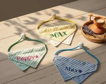 Custom Pet Bandana with Name | Embroidered Dog Scarf | Personalized Puppy Bandana | Cute Cat Bandana | Pet Birthday Gift.