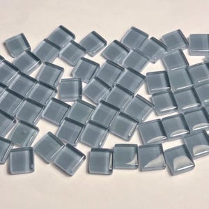 100g Smoke Silver Fog Gray Mini Glossy Glass Mosaic Tile, Tiny DIY Craft Art Supplies, Small Colorful Square, 1cm 10mm, 4mm Thick
