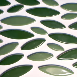 Dark & Light Green Leaf Mix Glazed Ceramic Mosaic Tile, 50g, DIY Craft Art Supply, Multicolor Flower Petal Jigsaw Pieces, 3 Sizes 4mm Thick