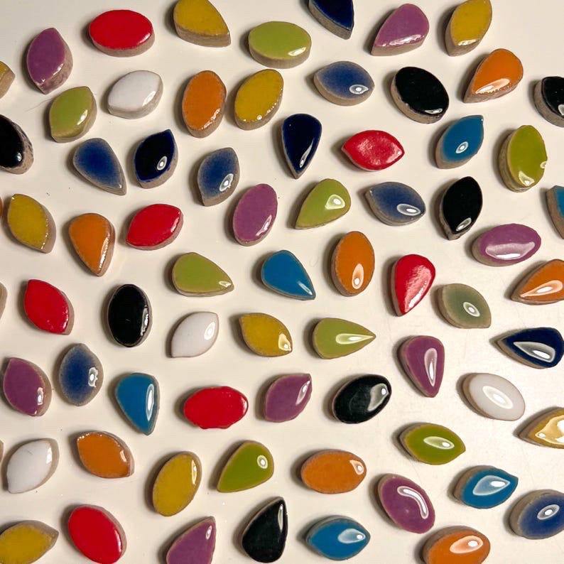 Sharp Edge Tile 100 Mixed Color Mini Random Sharp Edge Ceramic Mosaic Tile, Tiny Bright ...