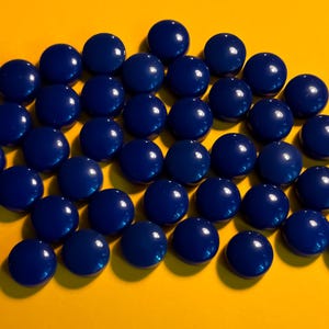 50 Indigo Dark Blue Enamel Recycled Glass Mosaic Tile Dots, DIY Craft Art Supplies, Small Color Round Circles, 12mm (1/2 inch), 6mm Thick