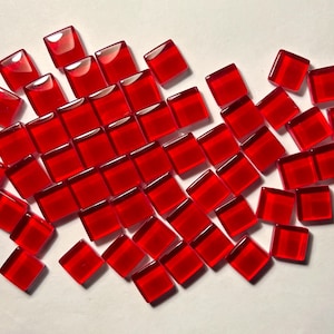 Mini carreau de mosaïque en verre brillant rouge cramoisi, minuscules fournitures d'artisanat d'art, petit carré coloré, 1 x 1 cm, 4 mm, rubis écarlate