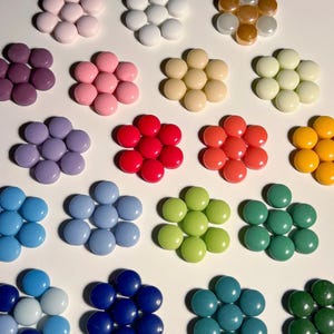 50 Colorful Enamel Recycled Glass Mosaic Tile, 1/2 in Small Round Circle, Red blue green pink Orange, 6mm Thick, DIY Craft Art Supplies