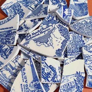 15 blauwe buiten natuur vintage handgesneden mozaïektegel, DIY Craft Art Supply, handgemaakte gebroken schotelscherven, antieke plaatstukken, boomplant