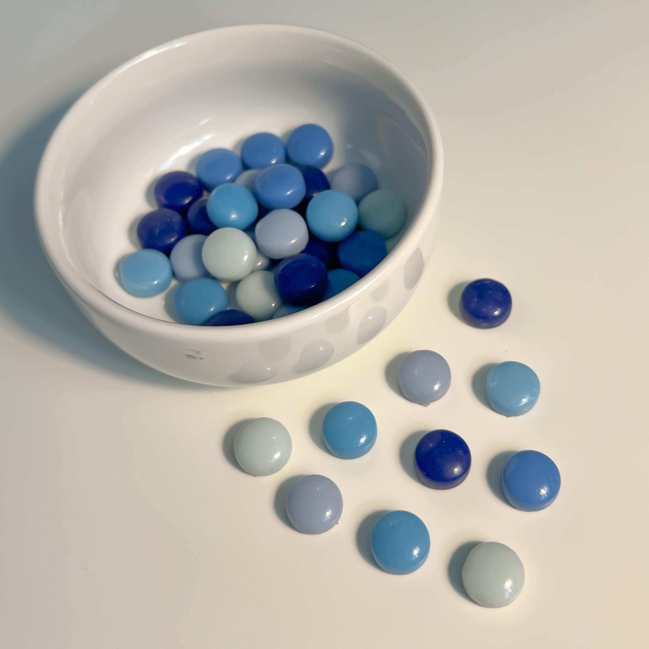 ブルーミックスカラーエナメルリサイクルガラスモザイクタイル、50g
