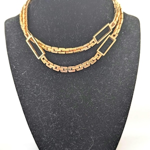 Vintage 1980s Link Statement Necklace - gold tone
