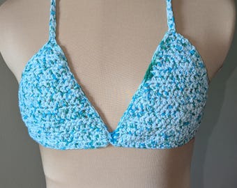 Crochet cotton bikini tops