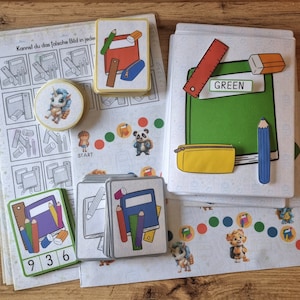 Lernspiele, Farben lernen, Legespiel, Klammerkarten ZR10 für Vorschule, 1. Klasse und Förderunterricht