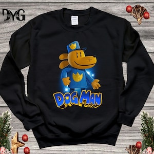 World Book Day DogMan Police Sweatshirt, DogMan 2025 Jumper, Animal Dog Jumper, Dog Man 2025 Jumper, Dog Man Cartoon Characters Jumper, E12