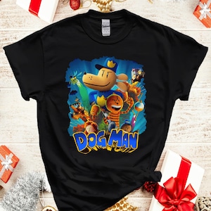 World Book Day DogMan T Shirt, Dog Man Tshirt, Cat Kid Shirt, Pet Lover Tshirt, School Library Gift, Dog Man Kids Tee, Ladies Gift Tee, E14