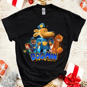 World Book Day DogMan Police T Shirt, Dog Man World Book Day 2025 Tshirt, Dog Man Cartoon Characters Tee, Ladies Gift Tee,Animal Dog Tee,E15