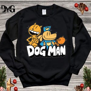 World Book Day 2025 Dog Man Jumper, Dog Man Police Sweatshirt, Ladies Gift Jumper, Pet Lover Jumper, Dog Man Cartoon Characters Jumper, E16