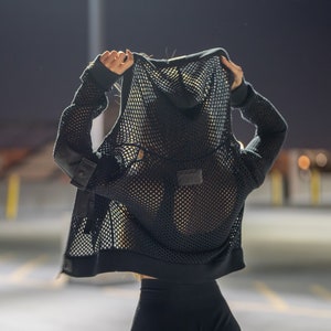 Fishnet hoodie jacket new arrivals