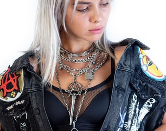 Anarchy Silver Chainlink Stash Necklace