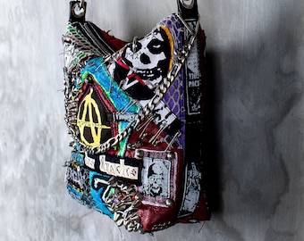 Colorful Punk Bag I Purse I Crossbody Bag I Hand Painted Bag