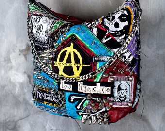 Colorful Punk Bag I Purse I Crossbody Bag I Hand Painted Bag