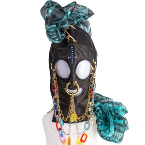 Bam-Bam x Jungle Tribe Collab Custom Leather Mask: Wham Bam Glam