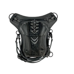 CALIBRATED VERTEBRAE Black Leather Bag