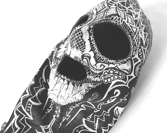 Calaveras Metal Mummy - One Of a Kind Hand Painted Halloween Day of the Dead Gimp mask