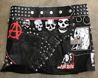RWB PuNks NoT DEad Leather Anarchy Ultra Mini Skirt