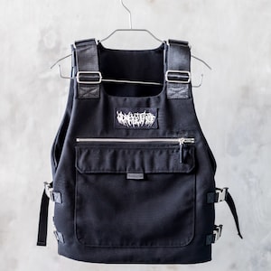 The JT Flank TechWear Vest in Black Cotton Canvas