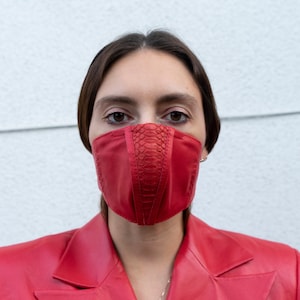 RED ROCK DEFENSE Face Mask in Red Leather