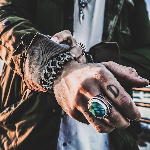 Türkis Chevron Silber Ring