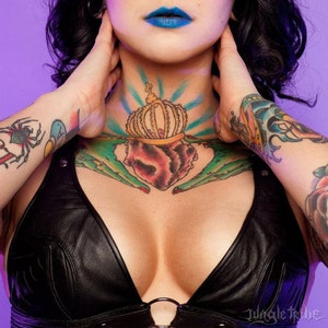BLACK DIVIDE Black Leather 70&#39;s Inspired Bra Halter Top