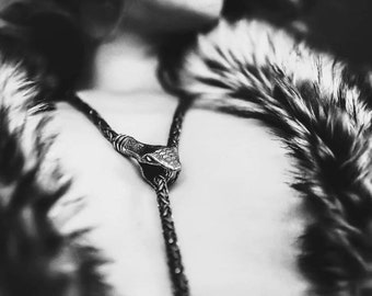SILVER SNAKE BITE Lariat Bolo Silver Chain Necklace - A Signature Jungle Tribe Piece