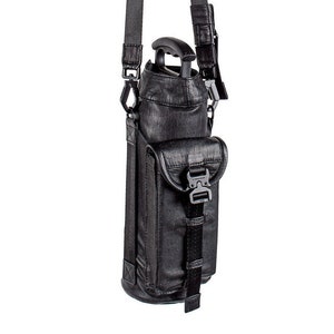Function 1 Leather Water bottle Holder Bag with Phone Pocket and Adjustable Shoulder Strap I Bottle Carrying Case I Wine Bottle Carrier Bag