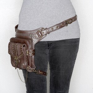 BLASTER 3.0 Brown Leather Shoulder Holster and Hip Bag Fanny Pack Thigh Bag image 4