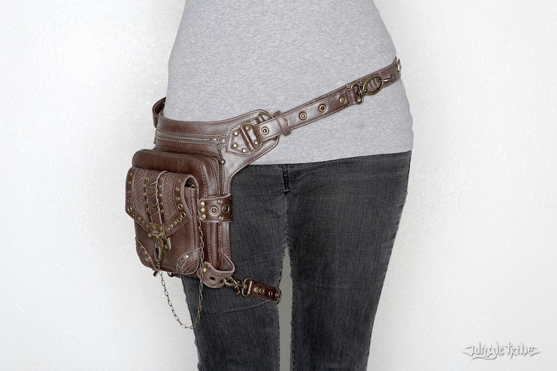 BLASTER 3.0 Brown Leather Shoulder Holster and Hip Bag Fanny Pack Thigh Bag image 4