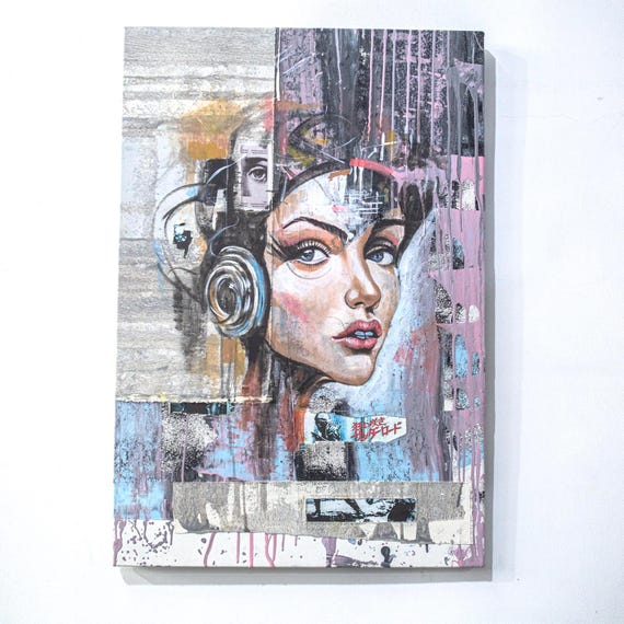 Cyber Interference - Mixed Media Artwork on Canvas