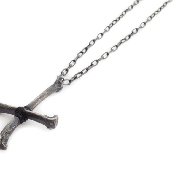 INVERTED CROSS COYOTE Bone Necklace