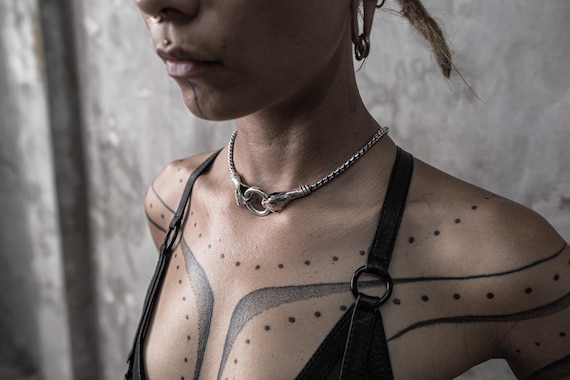 Razorback Double SNAKE necklace | Sterling Silver