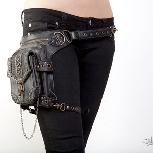 BLASTER 3.0 Black Leather Hip Holster Waist and Shoulder Bag image 1