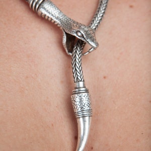 OUROBOROS Schlangenkette Lariat Unisex Bolo Halskette Aus Silber, Messing oder 14K Gold Silver Plated
