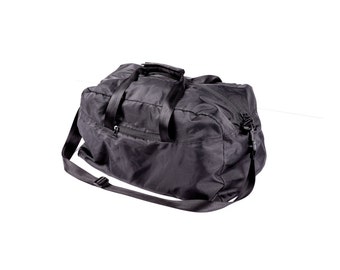 Blacked Out Quick Collapsible Nylon Duffle Bag I Overnight Bag I Travel Duffle Bag I Weekender Bag