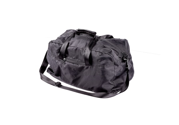 Blacked Out Quick Collapsible Nylon Duffle Bag I Overnight Bag I Travel Duffle Bag I Weekender Bag