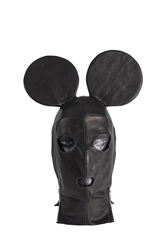 Bad Mouse Black Leather Mask Festival Mask