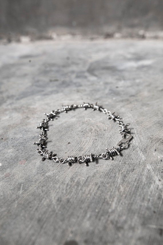 Barbed Wire Bracelet, handmade sterling silver 925 for men, women, unisex.