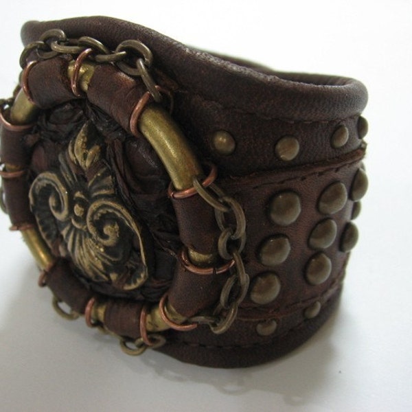 Fleur De Sweet Steam Punk Militia Cuff By Jungle Tribe
